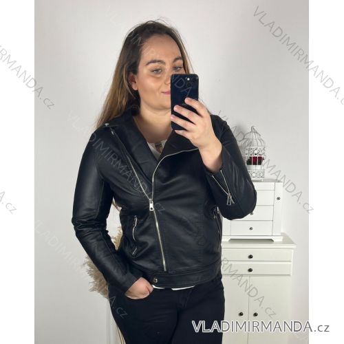 Women's Plus Size Miss Sissi Leather Jacket (46-54) POLISH FASHION PMWB24232