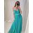 Women's long strapless tulle party dress (S/M ONE SIZE) ITALIAN FASHION IMHMS24ELENA