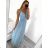 Women's long strapless tulle party dress (S/M ONE SIZE) ITALIAN FASHION IMHMS24ELENA