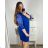 Women's short sleeve dress oversized (L-3XL) POLISH FASHION PMF20013 -   Royal blue -   46