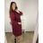 Women's Warm Long Sleeve Dress (L / XL ONE SIZE) ITALIAN FASHION IM422VERONA Wine XL/2XL
