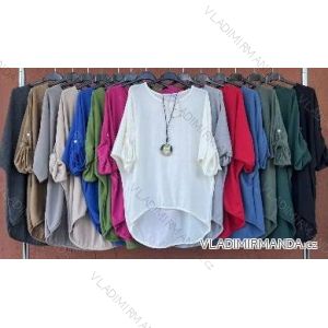Women's Plus Size Oversize Long Sleeve Tunic (XL/2XL ONE SIZE) ITALIAN FASHION IMBM23035