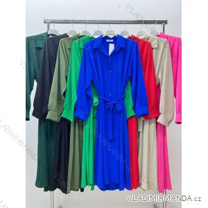 Oversize 3/4 Sleeve Women's Plus Size Shirt Dress (L/XL/2XL ONE SIZE) ITALIAN FASHION IM423111