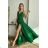Women's Plus Size (42-46) Long Elegant Party Sleeveless Dress POLISH FASHION PMLBC23265-10 Green 36