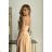 Women's Plus Size (42-46) Long Elegant Party Sleeveless Dress POLISH FASHION PMLBC23265-10 Golden 34