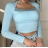 Women's Long Sleeve Crop Top (S/M ONE SIZE) ITALIAN FASHION IMPBB23B10882