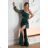 Women's Plus Size (42-46) Long Elegant Party Sleeveless Dress POLISH FASHION PMLBC23265-10 Green 36