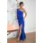 Women's Plus Size (42-46) Long Elegant Party Sleeveless Dress POLISH FASHION PMLBC23265-10 blue 34