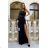 Women's Plus Size (42-46) Long Elegant Party Sleeveless Dress POLISH FASHION PMLBC23265-10 black 34
