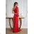 Women's Plus Size (42-46) Long Elegant Party Sleeveless Dress POLISH FASHION PMLBC23265-10 red 34