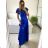 Women's Long Casual Short Sleeve Dress (S/M ONE SIZE) ITALIAN FASHION IMPSH236540 Golden S / M