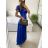 Women's Long Casual Short Sleeve Dress (S/M ONE SIZE) ITALIAN FASHION IMPSH236540 Golden S / M