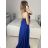 Women's Strapless Long Party Dress (S/M ONE SIZE) ITALIAN FASHION IMPSH2360055 blue S / M