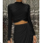 Women's Long Sleeve Crop Top (S/M ONE SIZE) ITALIAN FASHION IMPBB23B10882