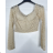 Women's Long Sleeve Crop Top (S/M ONE SIZE) ITALIAN FASHION IMPBB23B10882