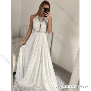 Women's elegant wedding social long dress with straps (S/M ONE SIZE) ITALIAN FASHION IMM2268806