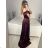 Carmen long strapless elegant satin women's dress (S/M ONE SIZE) ITALIAN FASHION IMPBB22B22735/DR - lime green - S/M