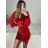 Women's Knitted Sweater Dress Set (S/M ONE SIZE) ITALIAN FASHION IMWE223972 red S/M