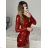 Women's Long Sleeve Sparkly Sequin Party Dress (S/M ONE SIZE) ITALIAN FASHION IMPBB23B24389 S / M red