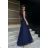 Women's Plus Size (42-46) Long Elegant Party Sleeveless Dress POLISH FASHION PMLBC23265-10 -   dark blue -   34