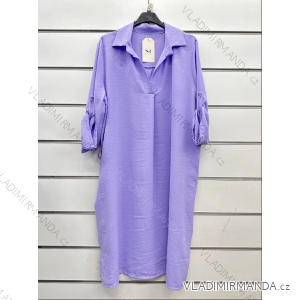 Women's Long Sleeve Belted Shirt Dress (S/M ONE SIZE) ITALIAN FASHION IMPSH24210151