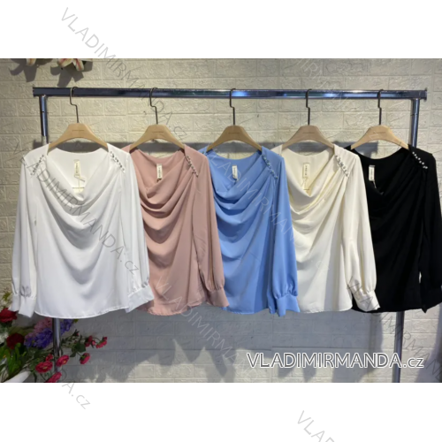 Women's Lace Croptop Long Sleeve Blouse (S/M ONE SIZE) ITALIAN FASHION IMPGM233371