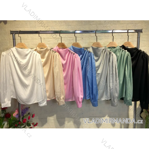 Women's Lace Croptop Long Sleeve Blouse (S/M ONE SIZE) ITALIAN FASHION IMPGM233371