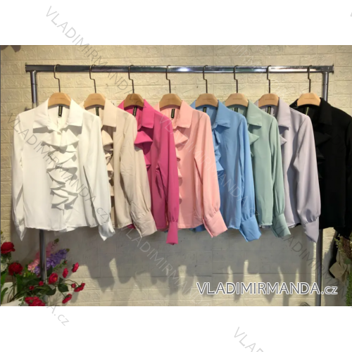 Women's Lace Croptop Long Sleeve Blouse (S/M ONE SIZE) ITALIAN FASHION IMPGM233371