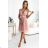 523-1 Tulle dress with a neckline and bow - dirty pink