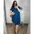 Women's Elegant Glitter Long Sleeve Dress (S/M/L/XL ONE SIZE) ITALIAN FASHION IMBM22010 4XL / 5XL black
