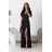 Women's Strapless Long Satin Party Dress (34-42) POLISH FASHION PMLEL24NATHALIE black M