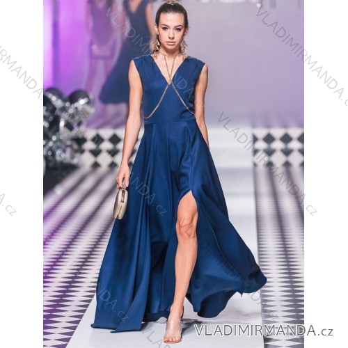 Women's Sleeveless Long Party Dress (34-54) POLISH FASHION PMLMR23MILENA-6 -   Light blue -   54