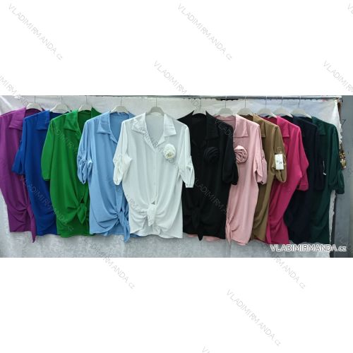 Women's Plus Size Long Sleeve Shirt (3XL/4XL ONE SIZE) ITALIAN FASHION IMWQ233259