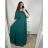 Women's Plus Size Long Casual Short Sleeve Dress (XL/2XL ONE SIZE) ITALIAN FASHION IMPSH2350260 blue S / M