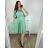 Women's Short Casual Short Sleeve Dress (S/M ONE SIZE) ITALIAN FASHION IMPSH2480707 light green XL/2XL