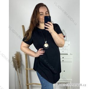 Tunic with pendant short sleeve women's plus size (3XL/4XL ONE SIZE) ITALIAN FASHION IMC23020