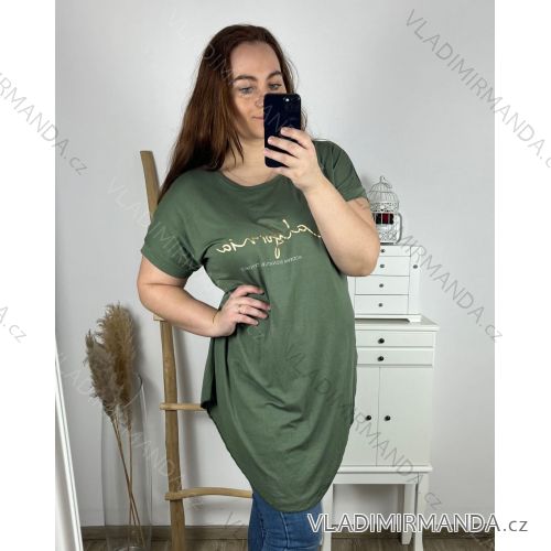 Tunika krátký rukáv dámská nadrozměr (4XL/5XL ONE SIZE) ITALSKá MóDA IM423102