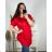 Tunika krátký rukáv dámská nadrozměr (4XL/5XL ONE SIZE) ITALSKá MóDA IM423102 3xl / 4xl white