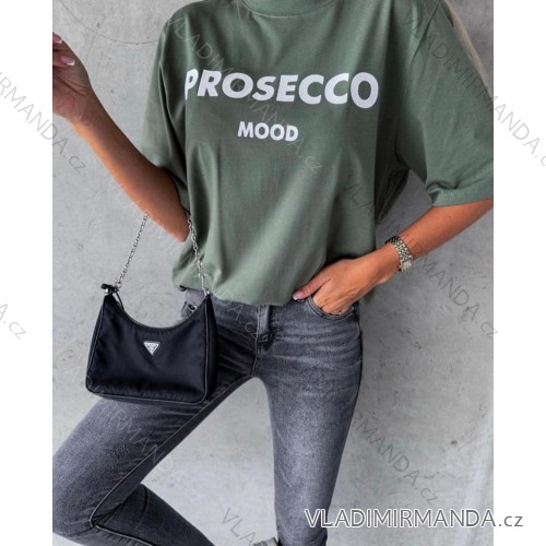 T-shirt short sleeve women (uni s-m) ITALIAN FASHION IMD20003 M / L zelená khaki