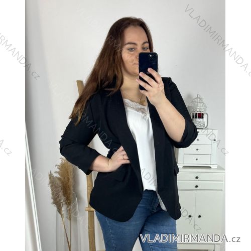 Women's long sleeve jacket (M/L/XL ONE SIZE) ITALIAN FASHION IMC23016 XL/2XL black