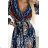 516-1 Chiffon dress with a neckline and long sleeves - Indian pattern