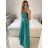 Women's Long Strapless Sequin Party Dress (S/M ONE SIZE) ITALIAN FASHION IMPSH233348 S / M dark mint