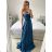 Women's Long Summer Elegant Strapless Dress (S/M ONE SIZE) ITALIAN FASHION IMPBB23B23687 black S/M
