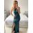 Women's Strapless Long Party Dress (S/M ONE SIZE) ITALIAN FASHION IMPSH2360055 dark green S / M