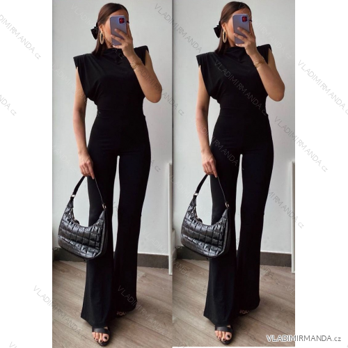 Women's Long Elegant Long Sleeve Jumpsuit (S/M ONE SIZE) ITALIAN FASHION IMWA23289 -   black -   S / M