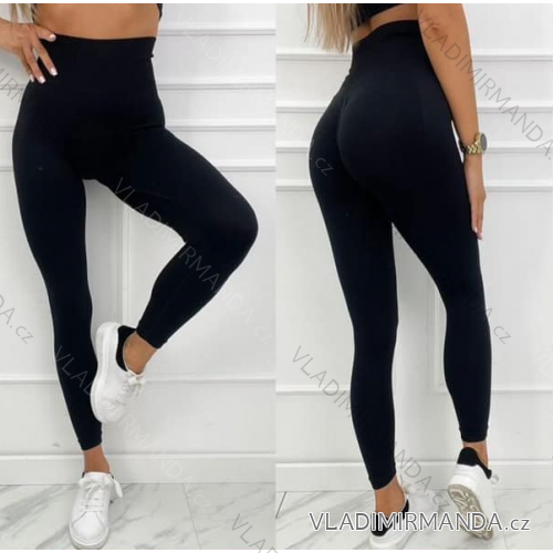 Legíny dlouhé fitnes push up dámské (S/M ONE SIZE) ITALSKÁ MÓDA IMM24CH2985 -   black -   S / M