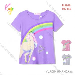 T-shirt short sleeve children's youth girls (116-146) KUGO WT0890