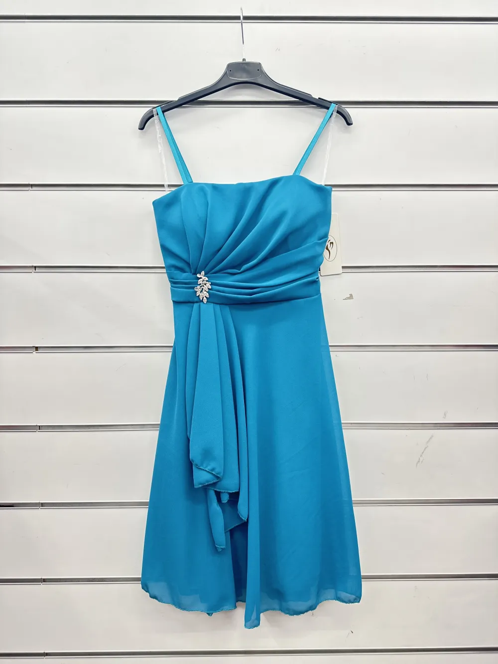 Women's Strapless Short Party Dress (S/M ONE SIZE) ITALIAN FASHION IMPSH23C662 turquoise S / M