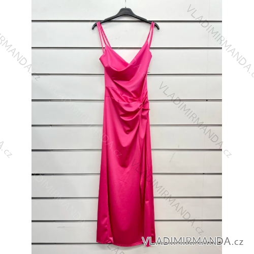 Women's Long Strapless Sequin Party Dress (S/M ONE SIZE) ITALIAN FASHION IMPSH233348 dark pink S / M