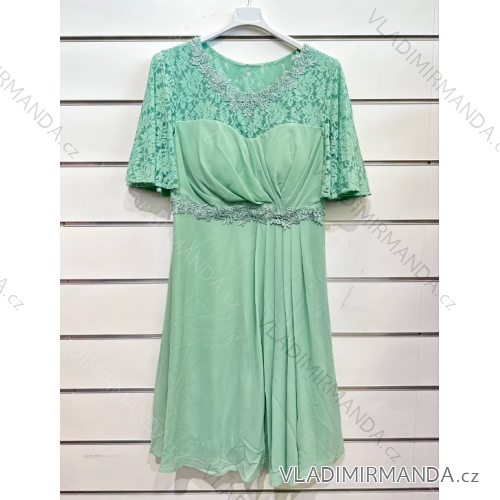 Women's Short Casual Short Sleeve Dress (S/M ONE SIZE) ITALIAN FASHION IMPSH2480707 light green XL/2XL